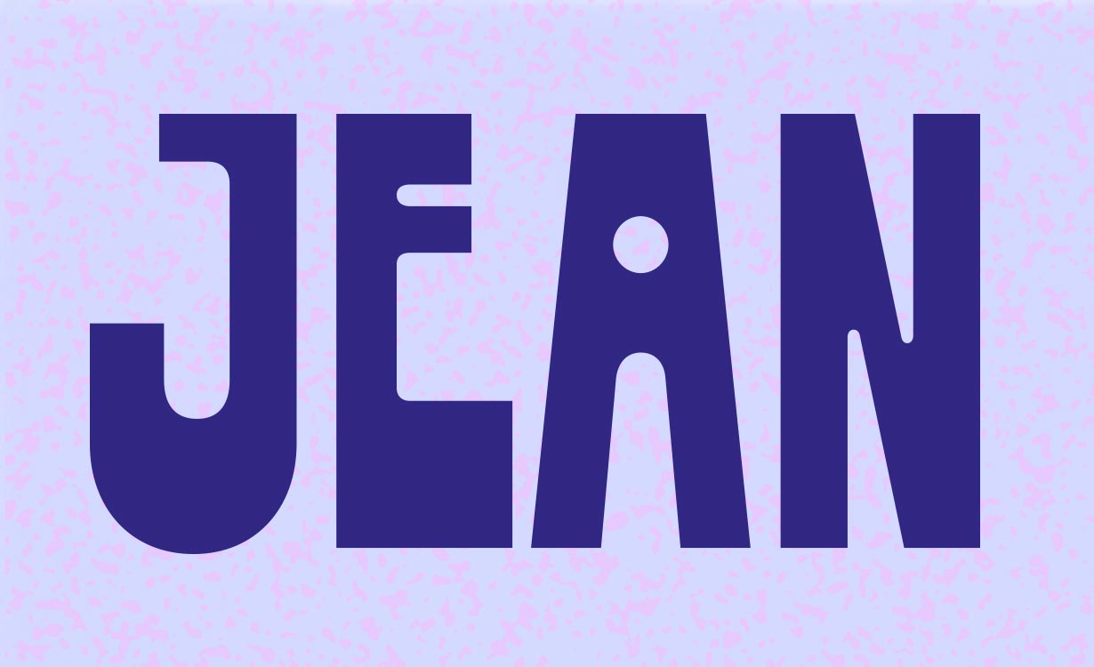Grafik mit Text Jean